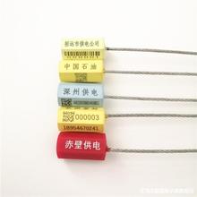 一次性施封锁 油罐车物流水电表集装箱封条 抽紧式六角钢丝铅封