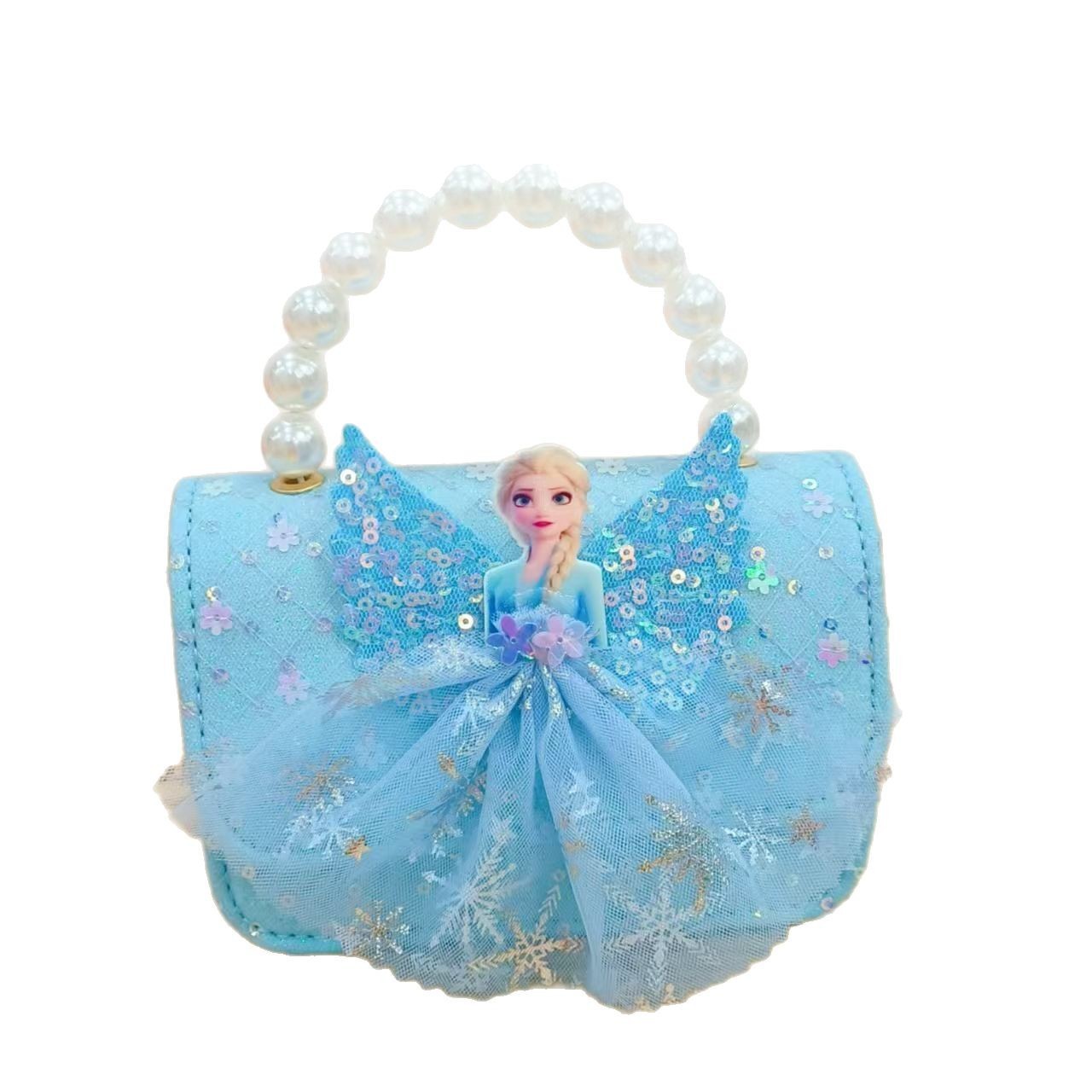 2024 nuevo estilo malla arco bolso para niños pequeño fragancia moda perla monedero princesa diagonal bolso