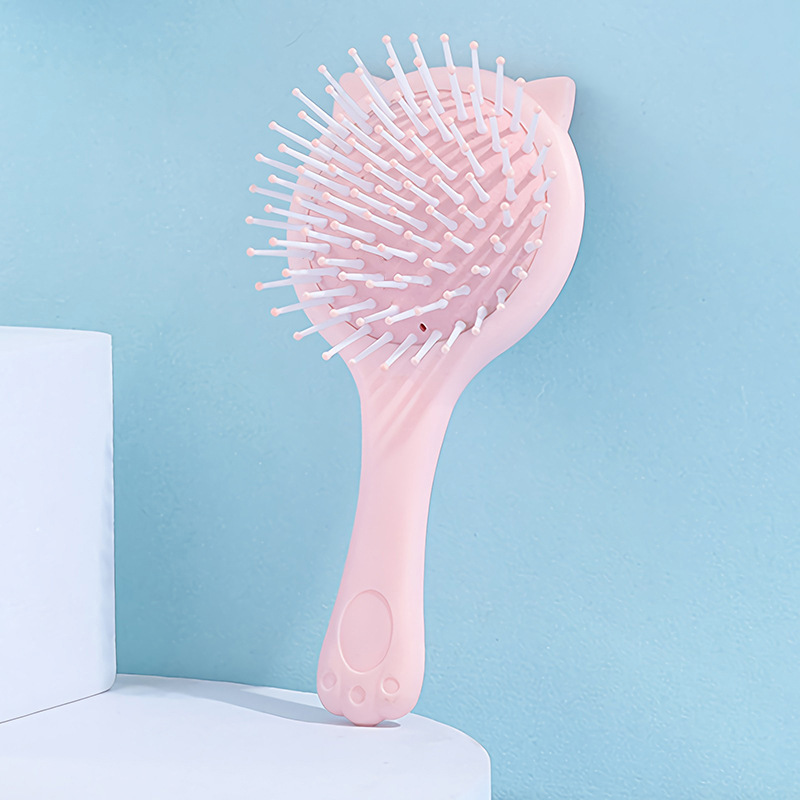 中空猫耳ヘアコーム、ポータブルメイクアップツーインワンエアクッションコーム、家庭用マッサージふわふわスタイリングコーム|undefined