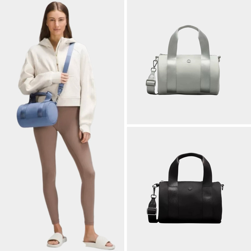 Cross-Border Lululemon Knit Nylon Mini Knitted Nylon Functional Barrel Luggage Bag Pillow Bag