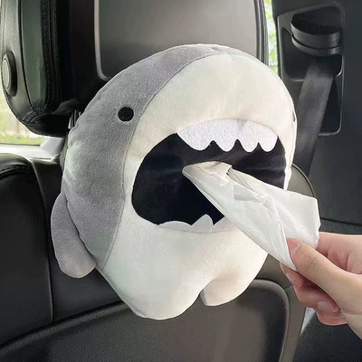 Creative Cute Cartoon Plush Paper — Car tissue box/set - new-shark-tissue-box