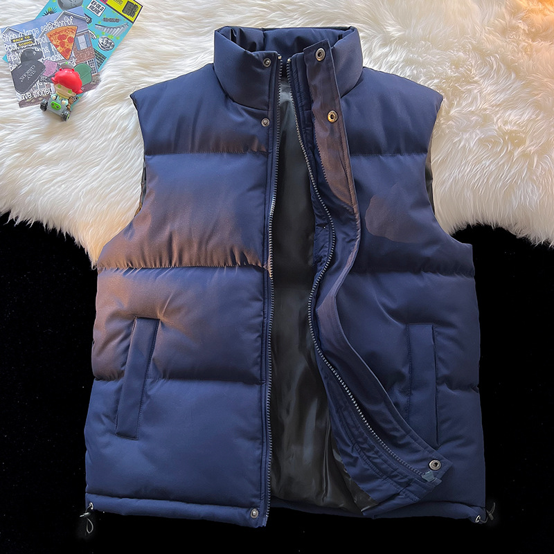 Otoño y invierno pareja chaleco de color sólido marca de moda coreana engrosada calentamiento hombre chaleco de hombro grande hombre chaleco image 7