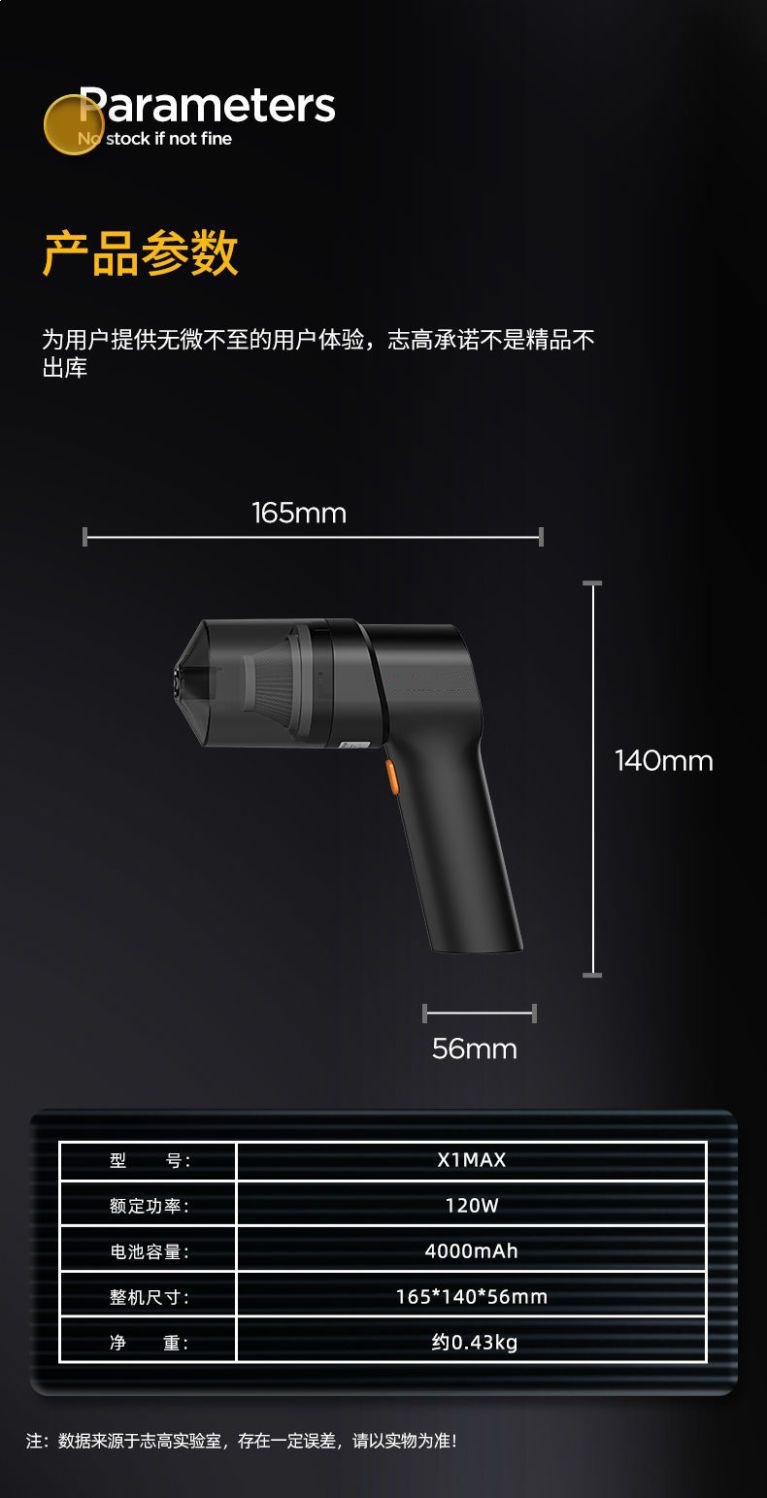 Chigo Car Wireless Vacuum Cleaner, Small and Powerful, with Strong Suction, Handheld, Dual-Use for Car and Home, Mini Rechargeable