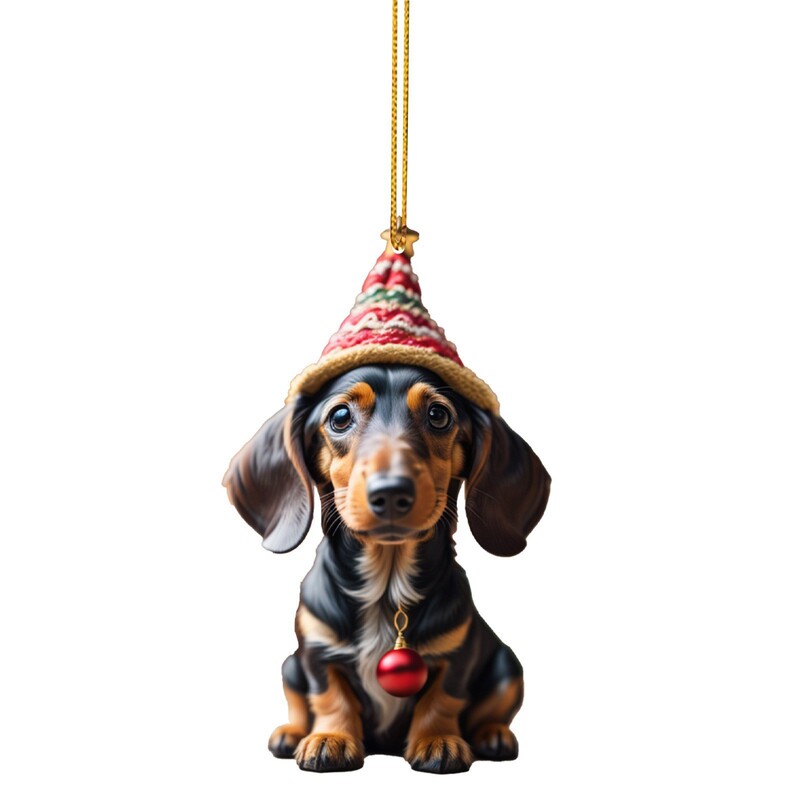 国境を越えた新製品ソーセージ犬自動車内装ストラップクリスマスクリスマスツリー装飾飾り祝日家庭装飾品|undefined