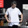 厨房夏季斜领男女厨师服