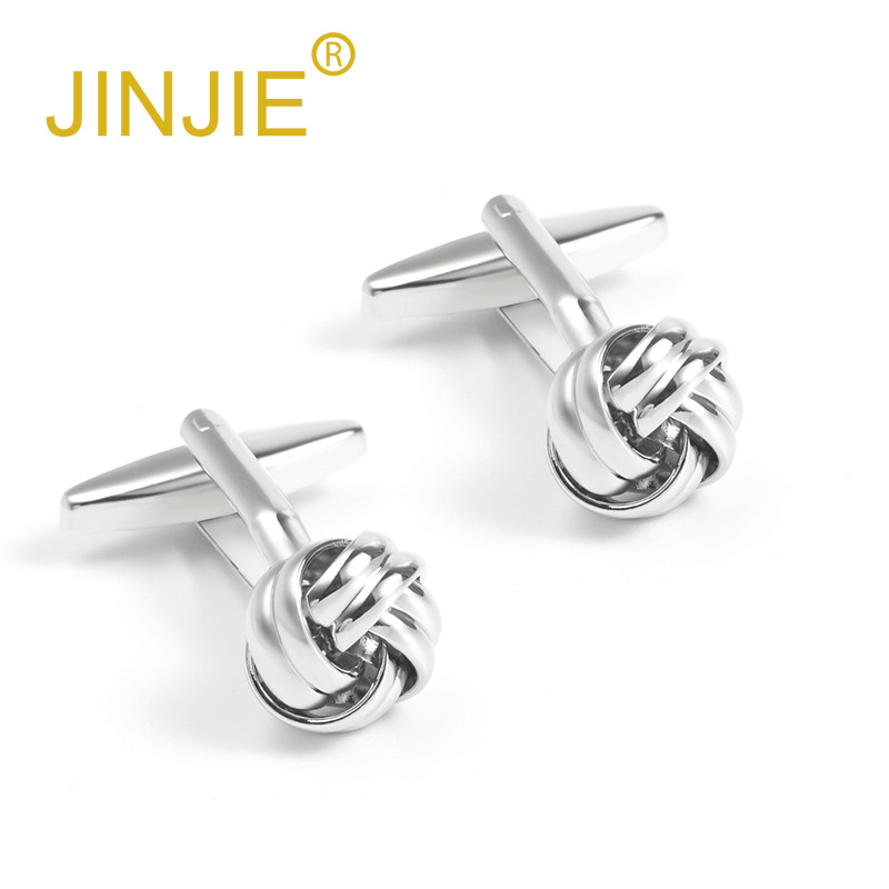 New gold and silver twisted spherical metal cufflinks for foreign trade men's French-style shirt cufflinks wholesale