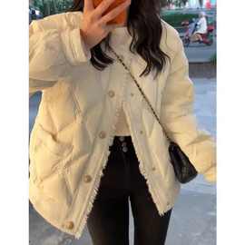 特大码300斤胖MM法式小香风棉服女秋冬季新款宽松加厚保暖棉衣ins