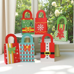 Christmas Mini Gift Bag Handbag Gift Bag Box Small Gift Box Candy Chocolate Biscuit Packaging Box