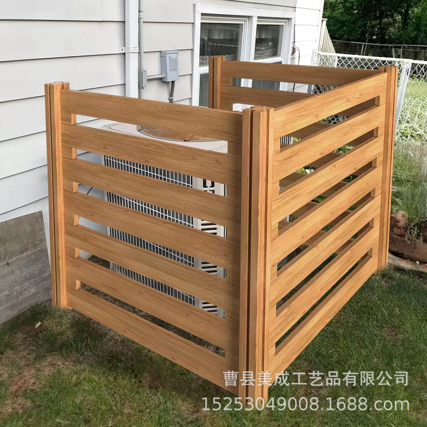 Деревянная ограждение для кондиционирования воздуха внутренний дворик наружный кондиционер бамбуковый деревянный защитный чехол для мусора забор из массива дерева домашний забор