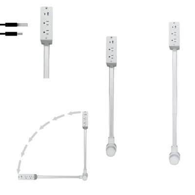 Удлинитель Power Socket оснащен портом USB-AUSB-C и 2 розетками переменного тока, чтобы простираться до 27,56 дюйма