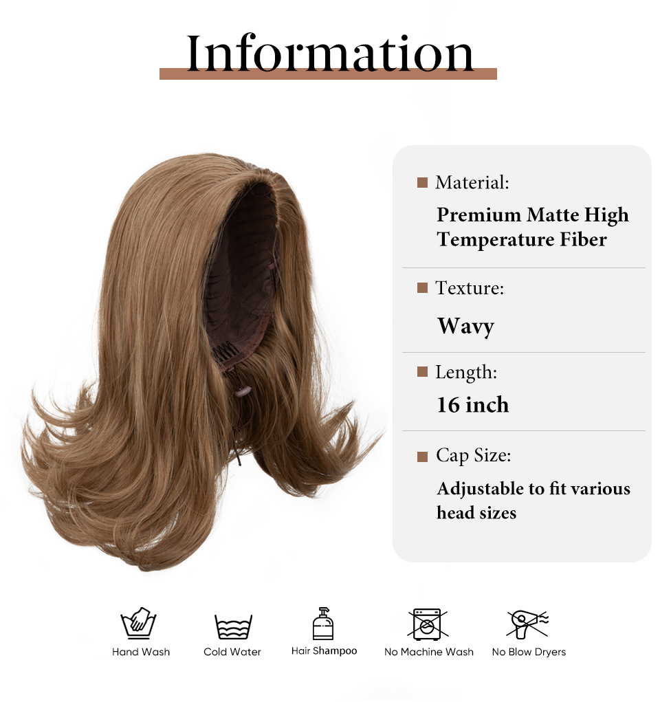 Parrucca sintetica con fascia per capelli a pois da donna, capelli corti e ricci, stile alla moda e leggermente riccio con coulisse in seta ad alta temperatura_voghion.com