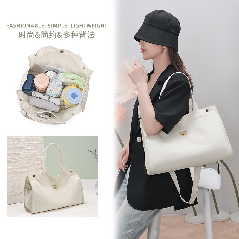 Ayı çapılı ana-baby çantası, universal tote çanta