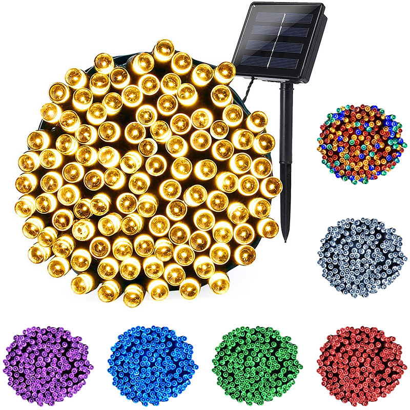 Iluminación al aire libre LED lámpara solar 8 funciones lámpara de decoración festiva lámpara de jardín lámpara de color lámpara de jardín lámpara de cadena de control remoto