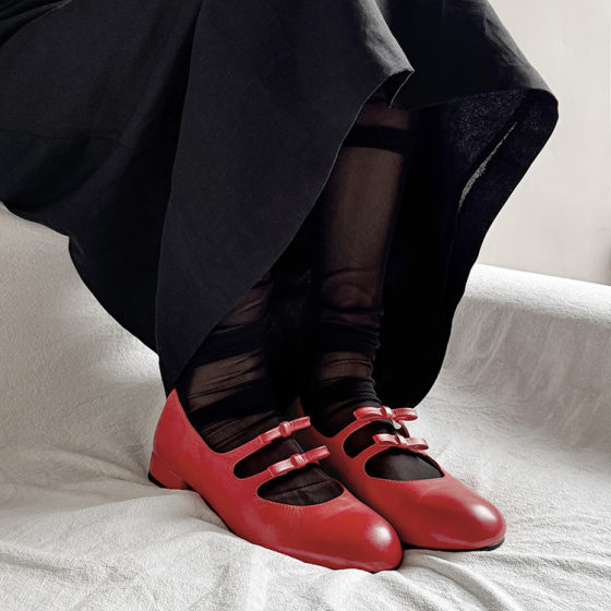 Genuine Leather French Style Gentle Bow Maggie Jane Small Leather Shoes Beautiful Dress Round Toe Flat Mary Jane Shoes Women