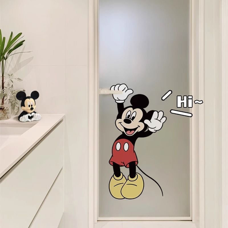 Mickey Cartoon Cute Stickers for Window Glass Doors and Windows, Creative Kitchen Sliding Door Anti-Collision Decoration, Bathroom Stickers