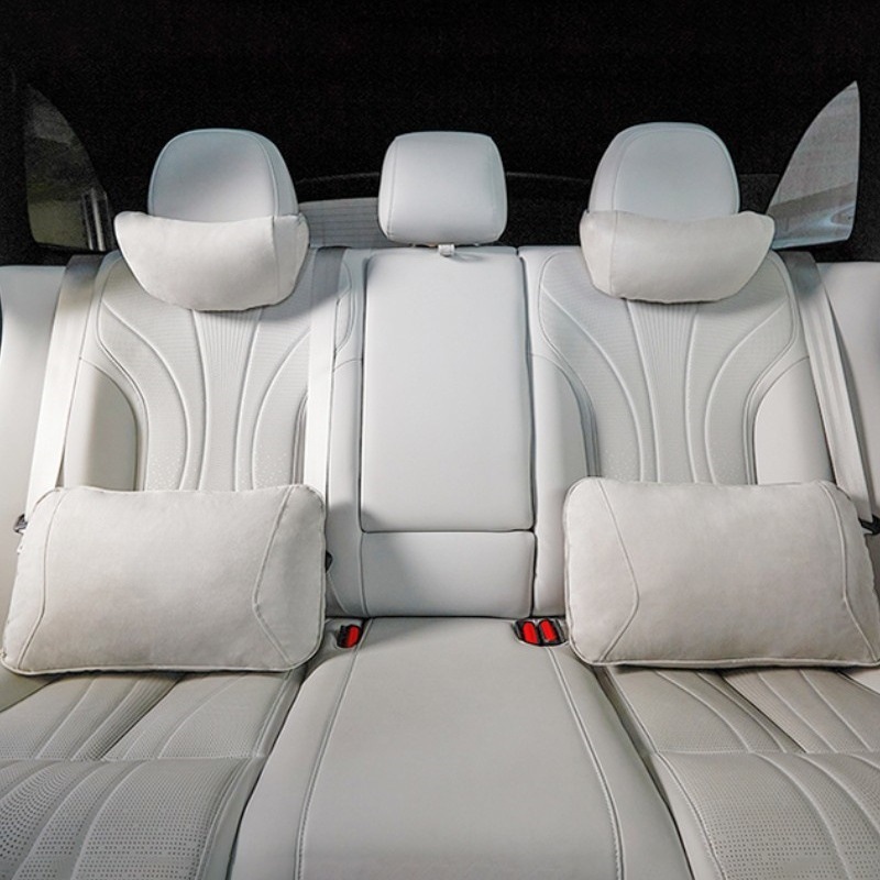Suitable for Xpeng X9 Headrest and Cushion Modification, Lumbar Support Seat, Thickeneded Soft Neck Pillow and Lumbar Support Interior Modification