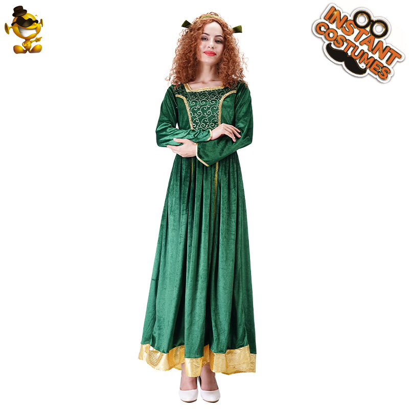 Nuevo Renacimiento Medieval princesa de terciopelo oro vestido largo traje etapa juego rol