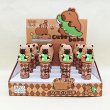 卡皮巴拉固体胶高颜值小水豚卡通胶棒儿童DIY手工桌面白色胶水批