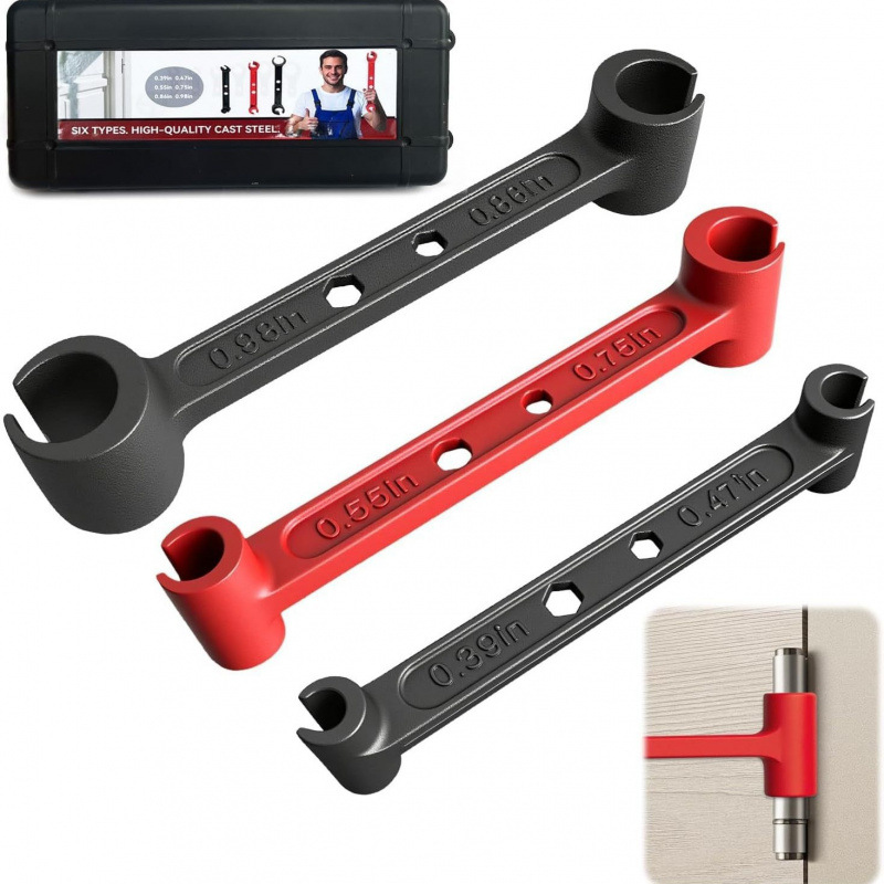 铰链间隙调节扳手,住宅和商业重型门铰链调节工具套装,圆