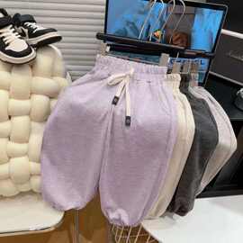 2025年新款糯米裤男女童春秋新款纯色宝宝洋气运动休闲束腿裤