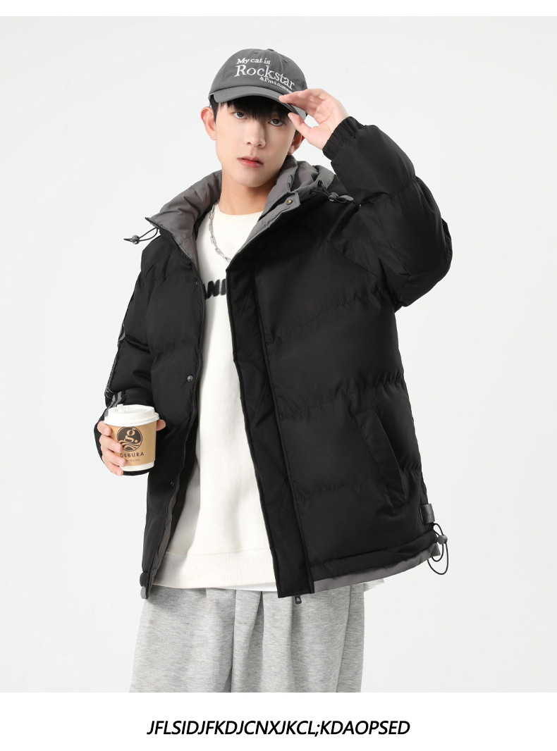 Men's Thickened Cotton Padded Jacket Loose Fit Oversized Coat_voghion.com