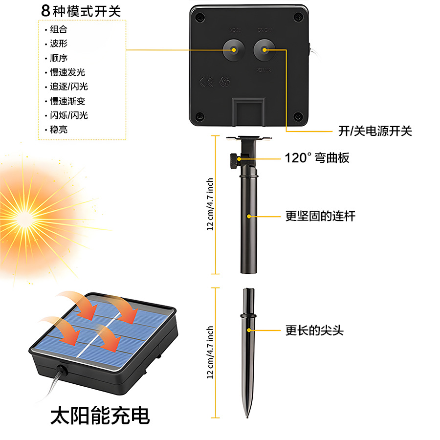 Luces solares con temática navideña Adornos de piso Centro comercial Hotel Decoración de escenas al aire libre Decoración de fiestas callejeras