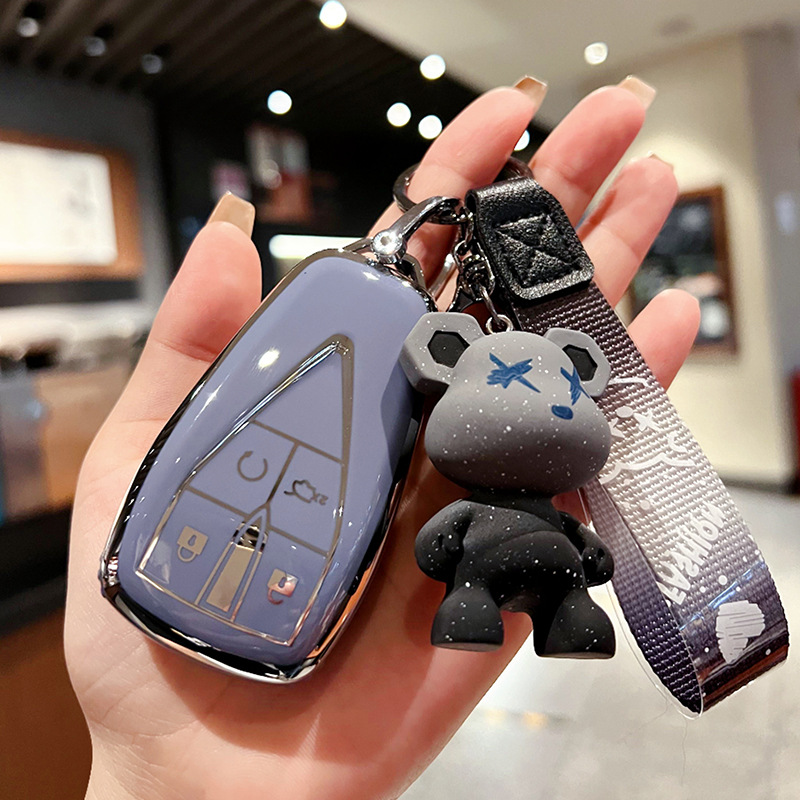 장안 C4 키 회색 파랑 + 회색 곰