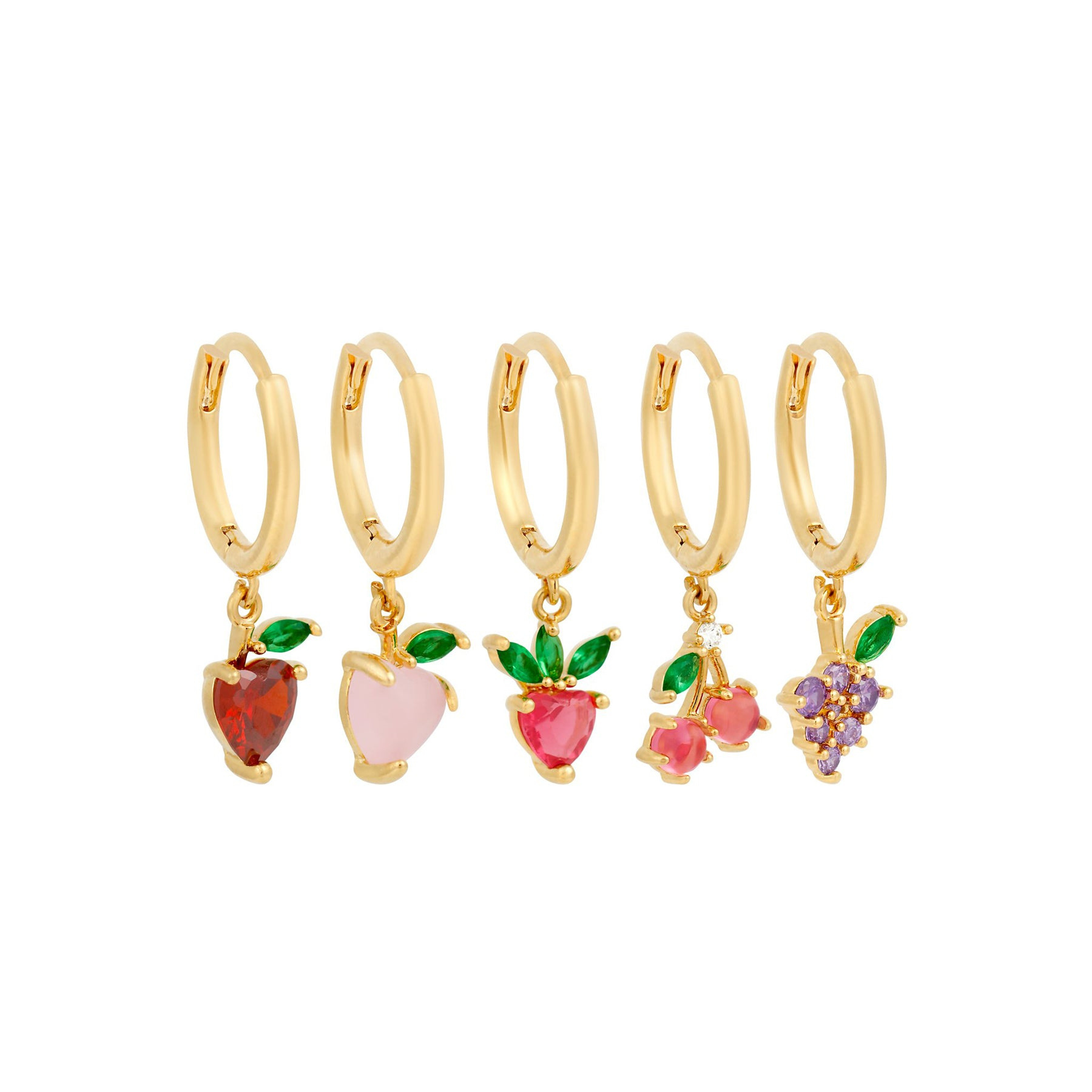 Fashion Fruit Brass Earrings Fruit Gem Copper Earrings display picture 8