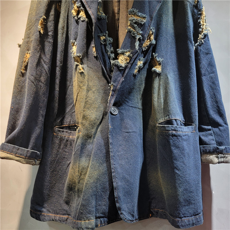 Chaqueta Vaquera Desgastada con Rotos Denim