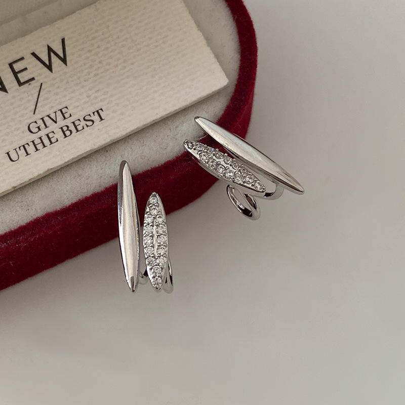 Línea de metal pendientes de doble capa Corea del Sur personalidad simple estilo frío joyería del oído exquisita Luz de lujo de alto grado para las mujeres image 9