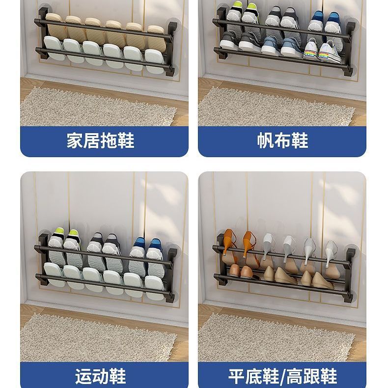 Pared del baño Soporte para zapatos colgante multifuncional Soporte para zapatos sin perforaciones para el baño Soporte para grietas en la parte trasera de la puerta al por mayor image 4