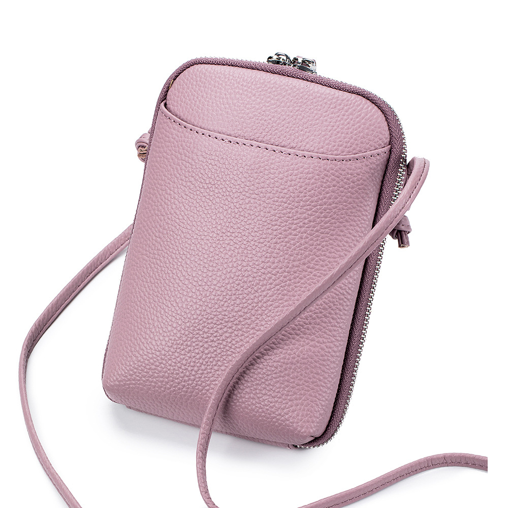 Nuevo diseño de nicho de cuero genuino bolso del teléfono móvil de las mujeres de moda simple hombro crossbody Bolso pequeño mini bolso del comercio exterior de las mujeres