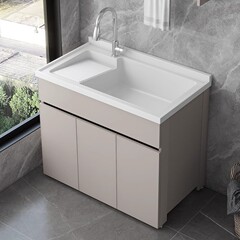 ハニカムアルミバルコニーランドリーキャビネットコンビネーションランドリーピール家庭用ランドリーテーブル洗面台ランドリーシンク一体型キャビネットと洗濯板
