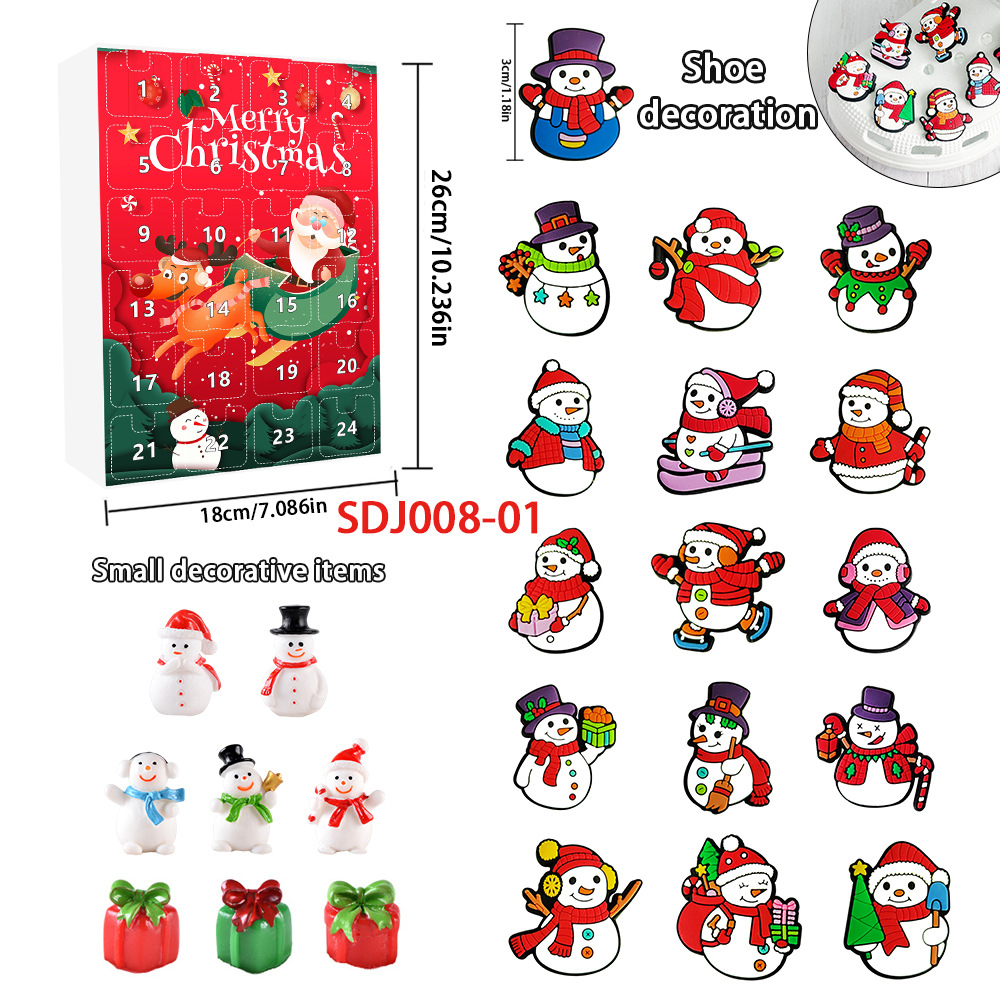 thumbnail image 1 of Calendario de Adviento de Navidad Nueva serie creativa de Navidad Caja sorpresa Caja con calendario de cuenta regresiva de Navidad 24 Caja sorpresa de muñeco de nieve de dibujos animados, 1 of 5