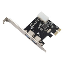 PCIE转USB 3.0转接卡 2口USB PCI-E转换卡扩展 台式电脑主板USB卡