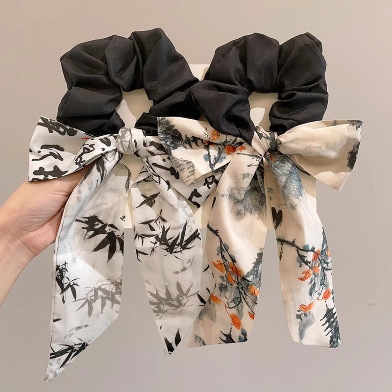 Retro estilo nacional arco de mariposa anillo de cabello intestino grueso correa de cabello 2024 nuevo temperamento femenino cabello de cola de caballo estilo retro