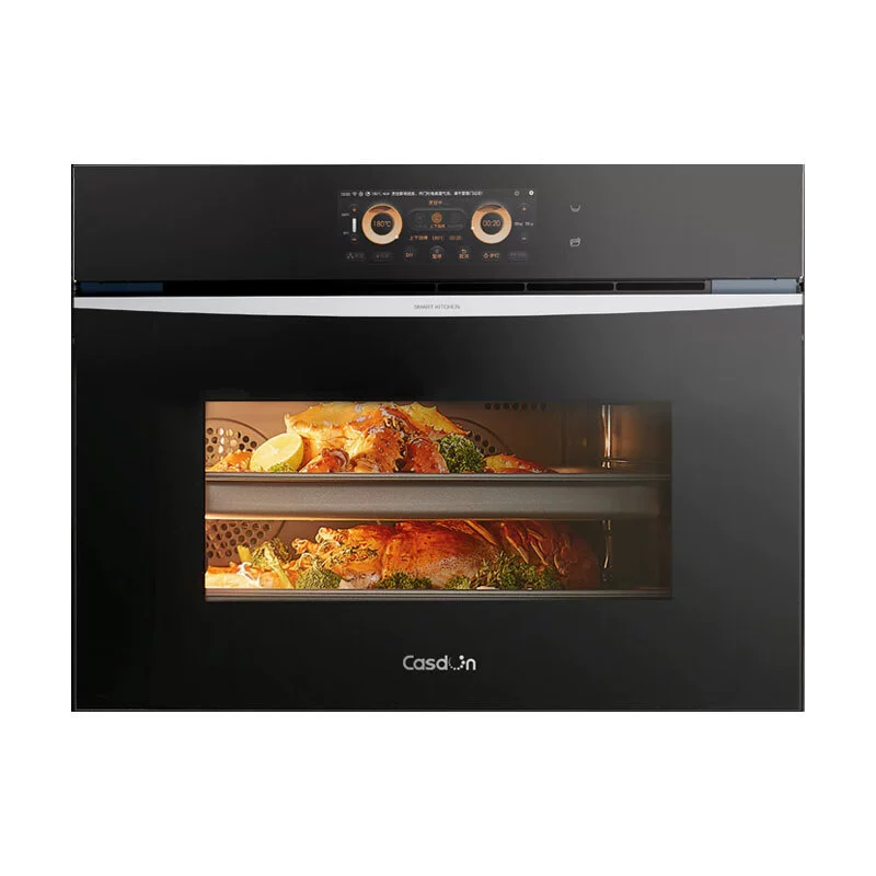 Паровой шкаф KaiDu Steaming oven SR6028FE22-ZDPro вторая версия, цветной экран, двойной горячий поток, керамическая внутренняя поверхность, оригинал, 60 л