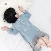 Boy Модаль Пижама Весна Лето 2025 Новый мальчик Ребенок Весна с длинным рукавом Воздушный костюм Детская домашняя одежда