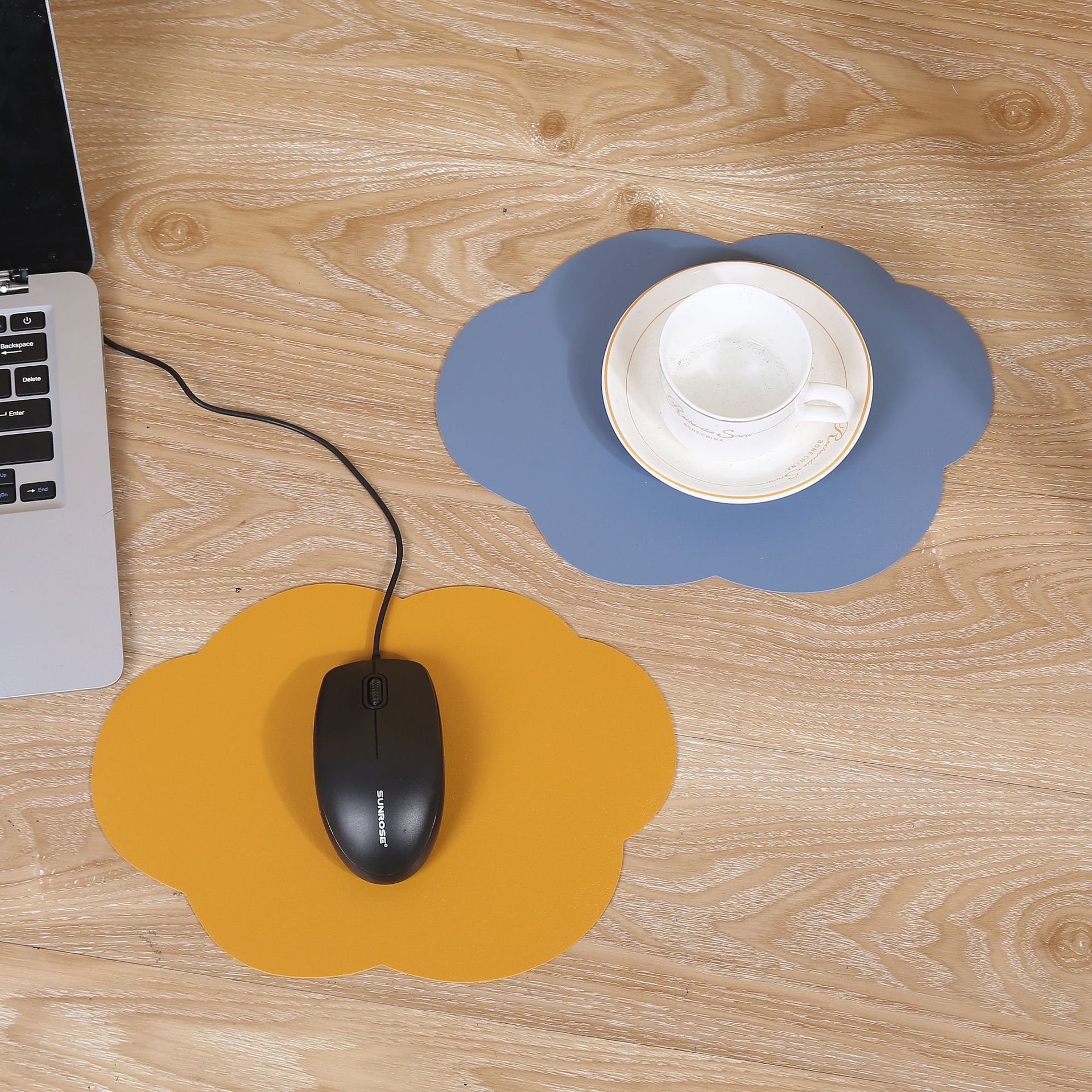 Alfombrilla de Cuero de Doble Cara — Mouse Pad Impermeable, Antideslizante para Oficina
