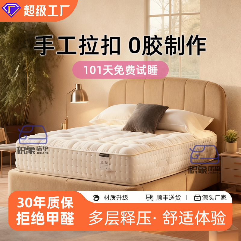 Foshan Cross-Border Cashmere Individually Packaged Mini Spring Mattress Horsehair Mattress Home Use 20mm Thick Handmade Mattress