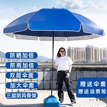 双层太阳伞大型户外摆摊商用大号大雨伞遮阳防晒庭院圆伞广告定