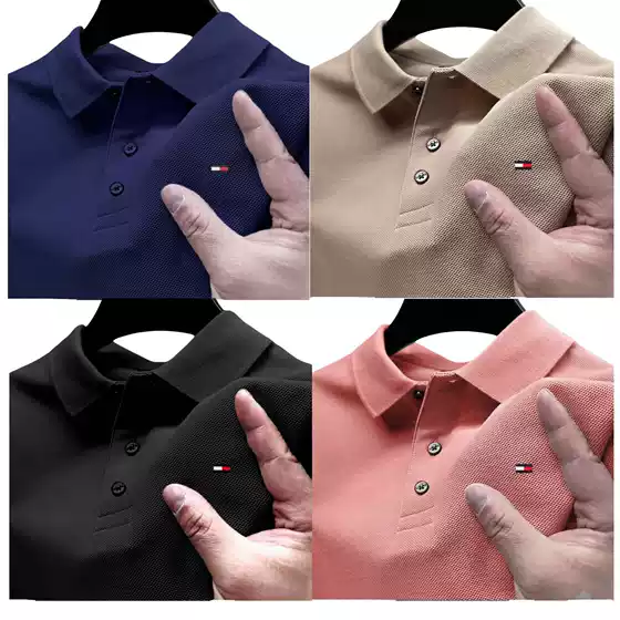 2025 New Cross-Border Amazon and AliExpress European and American Street Style TOMMY Embroidered Polo Shirt