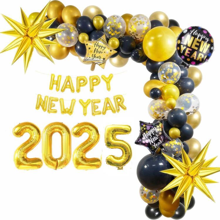 Cross -border 2025 New Year balloon layout explosion star new year…