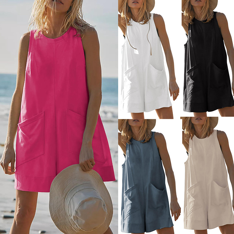 2024 Summer New Amazon Spice Girls Loose Casual Pants Backless European and American Women's Outdoor Sleeveless Pants for Women