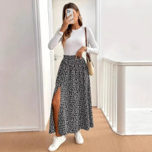 2025秋季新款欧美碎花半身裙亚马逊跨境外贸开叉A字包臀中腰长裙