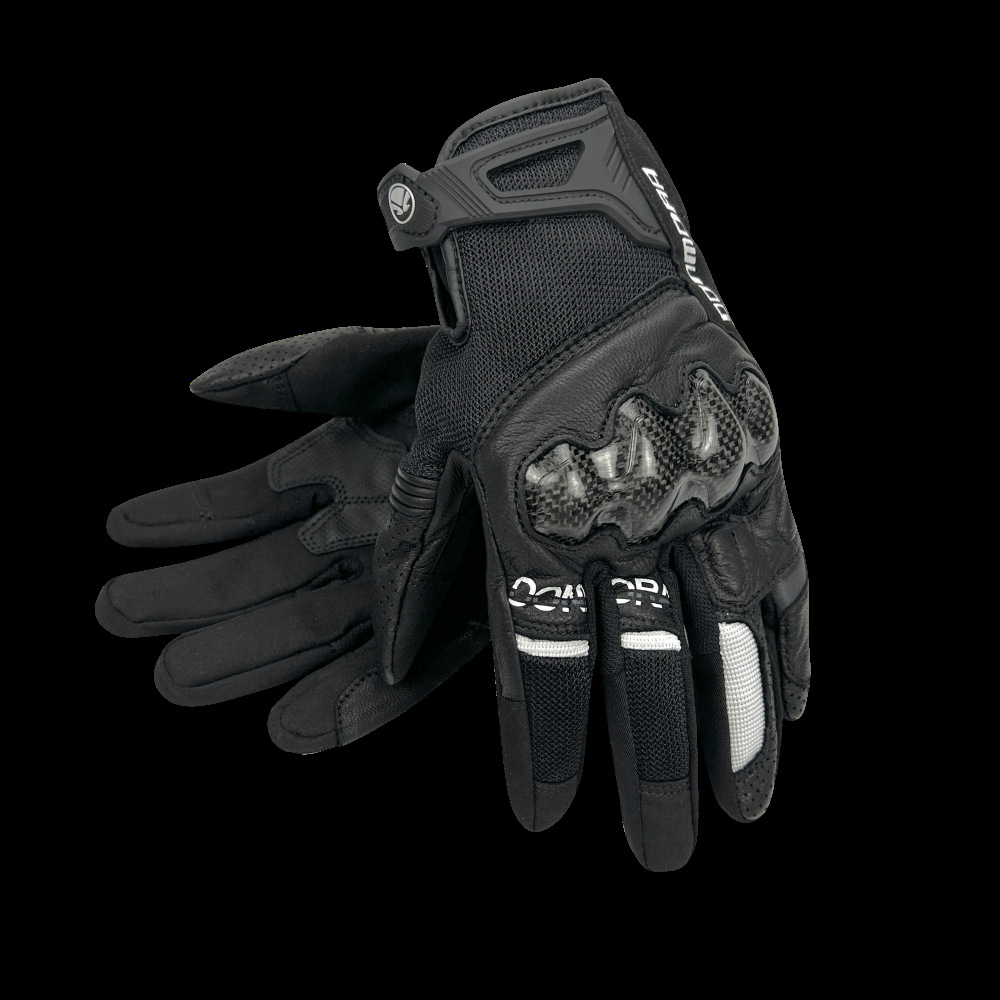 Guantes de cuero para motocicleta, motocicletas de ciclismo, verano, cuatro estaciones, impermeables universales, carreras todoterreno para hombres y mujeres, fibra de carbono