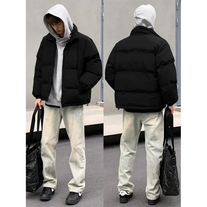 High Street минималистичный Vintage Американский тяжелый 90 белый утиный пуховик мужской сплошной повседневный свободный теплый пиджак