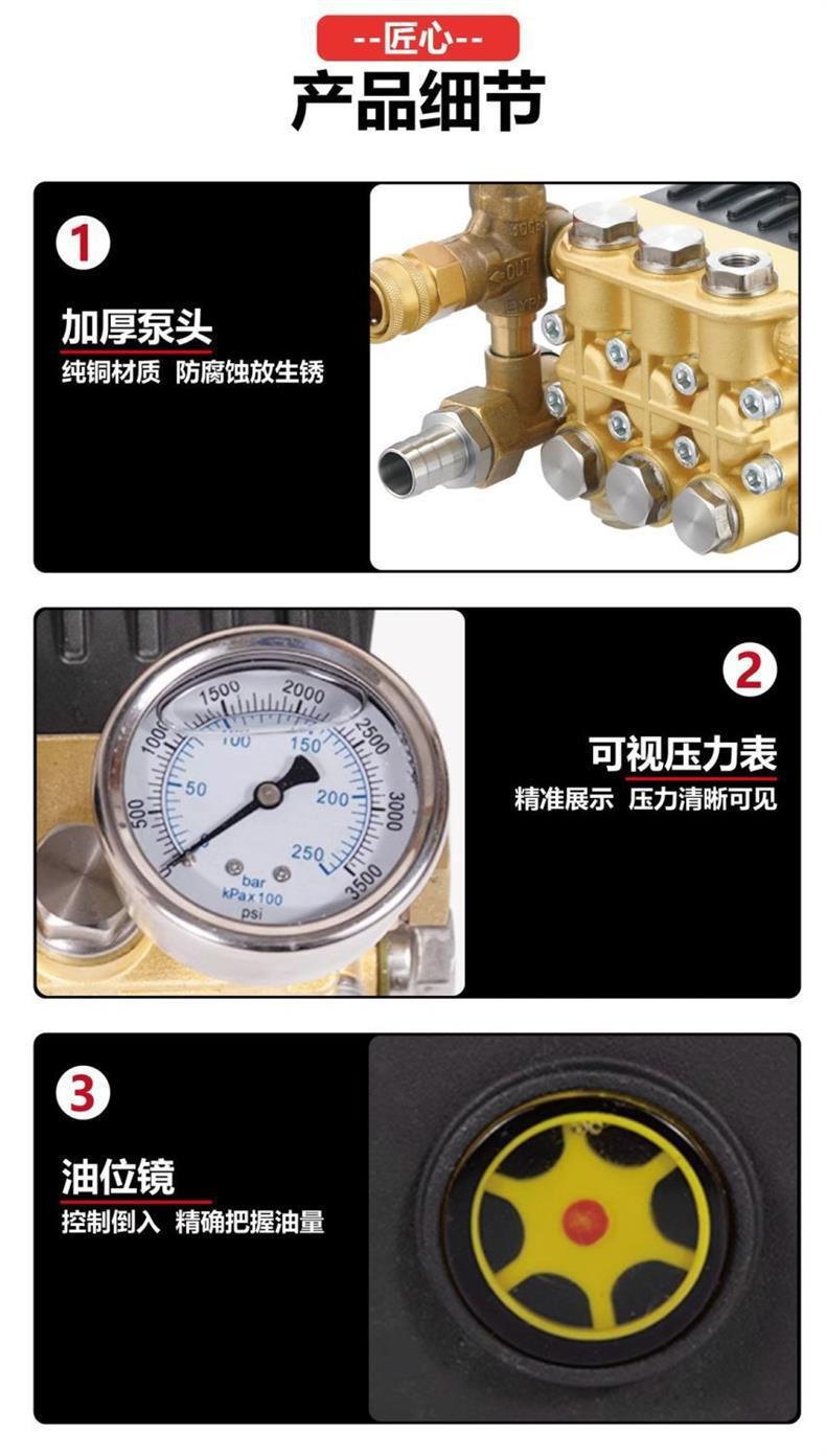 Green Front Flying Cat High-Pressure Washer Pump Head Car Wash Machine Assembly Humidification Pump Head Ceramic Plunger Pump