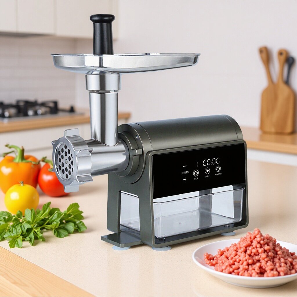 Foreign Trade Cross-Border Die-Cast Aluminum Metal Body Meat Grinder and Sausage Stuffer, High-Power Dc Motor Meat Grinder