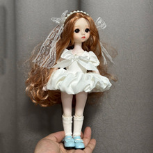 6分bjd娃衣30cm洋娃娃衣服 洛丽塔裙子时尚休闲套装 连衣裙制服